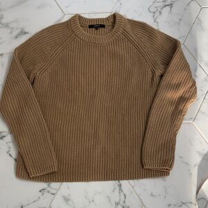 Quince Ribbed Fisherman Sweater Small